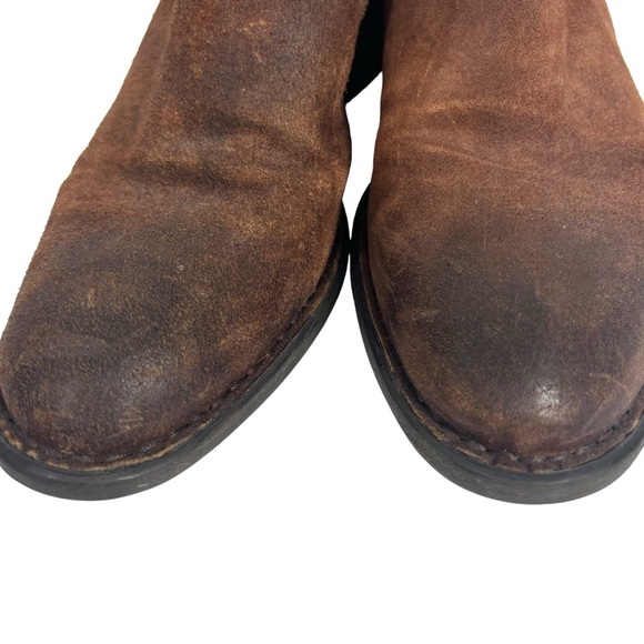 BORN Monikah Block Heel Distressed Suede Back Strap Bootie in Tobacco Size 8 - Picture 5 of 13